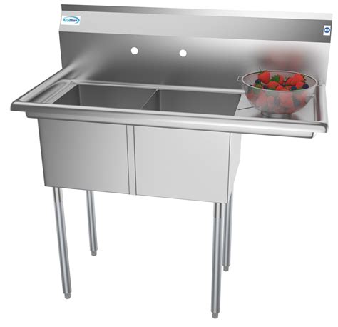 commercial stainless steel kitchen cabinet and double sink|stainless sink with 2 drainboards.